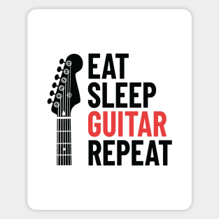 Eat Sleep Guitar Repeat Electric Guitar Headstock Light Theme Magnet